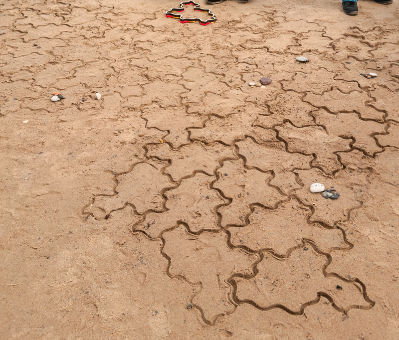 The edge of the tiling.